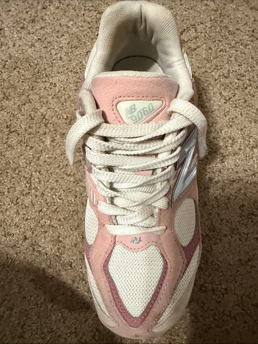 New Balance Women's Pink & White Mesh Suede Runner
